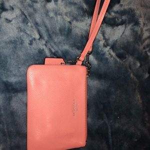 Coral/Pink Coach Wristlet